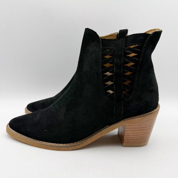 Bueno Womens Veronika Bootie EU 37 US 6.5-7 Black Suede Leather Ankle NIB - Picture 9 of 13